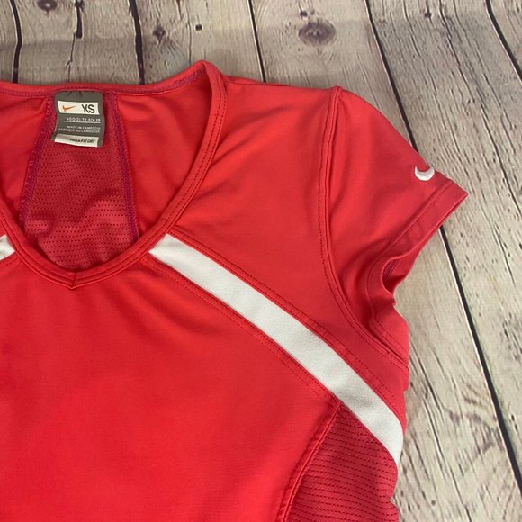 Nike Women Fit Dry Top Pink Athletic Fitted Shirt - Picture 3 of 7